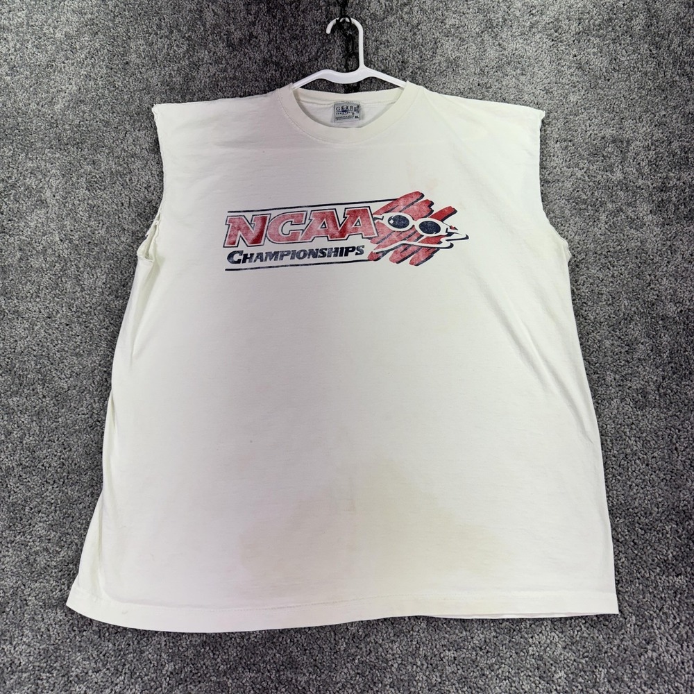 Vtg NCAA Championships Shirt Mens XL White Graphic NCAA Gear For Sports Tee